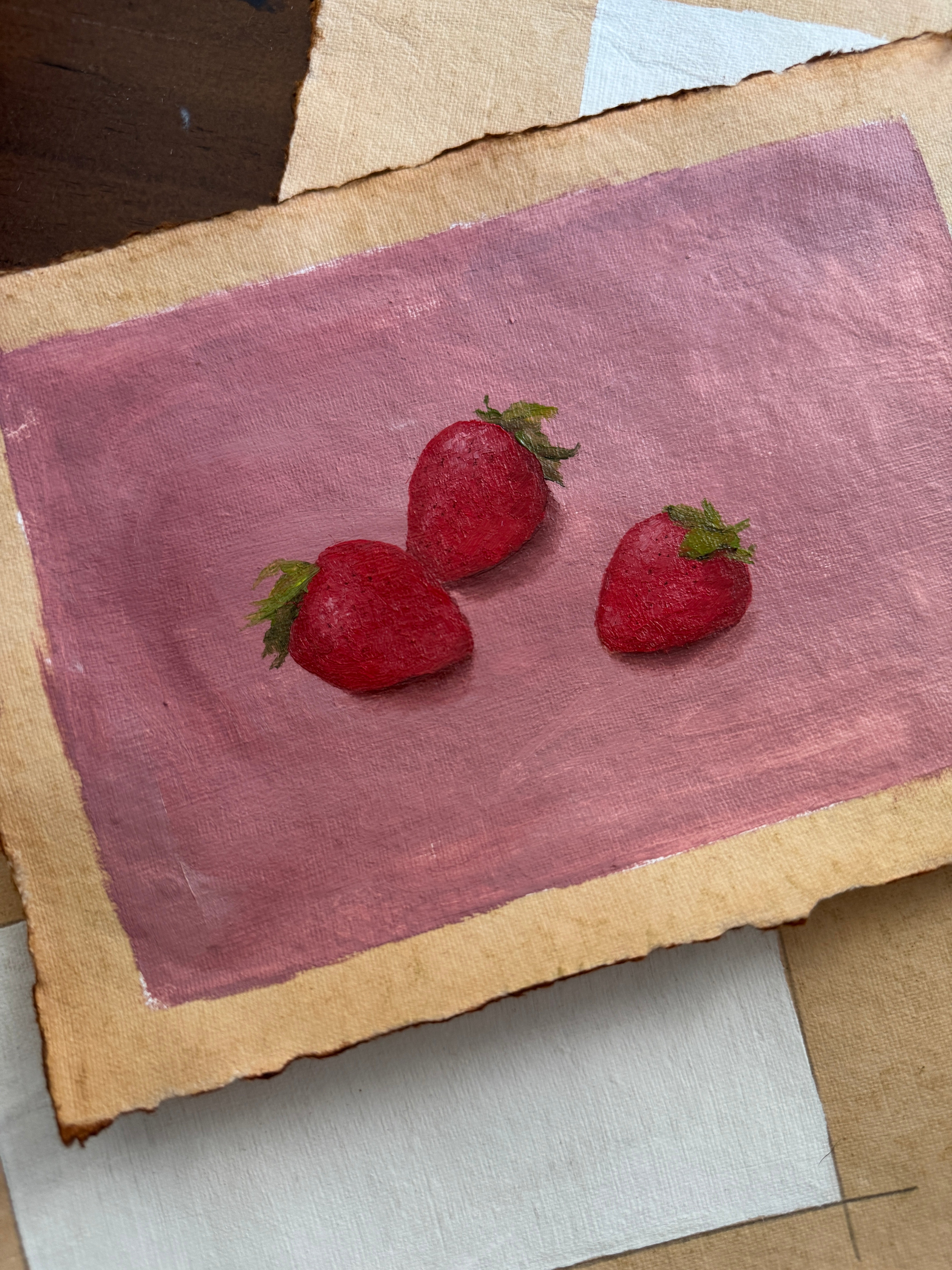 Strawberries on Paper